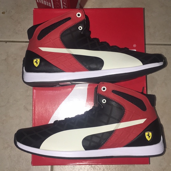 puma ferrari shoes red black
